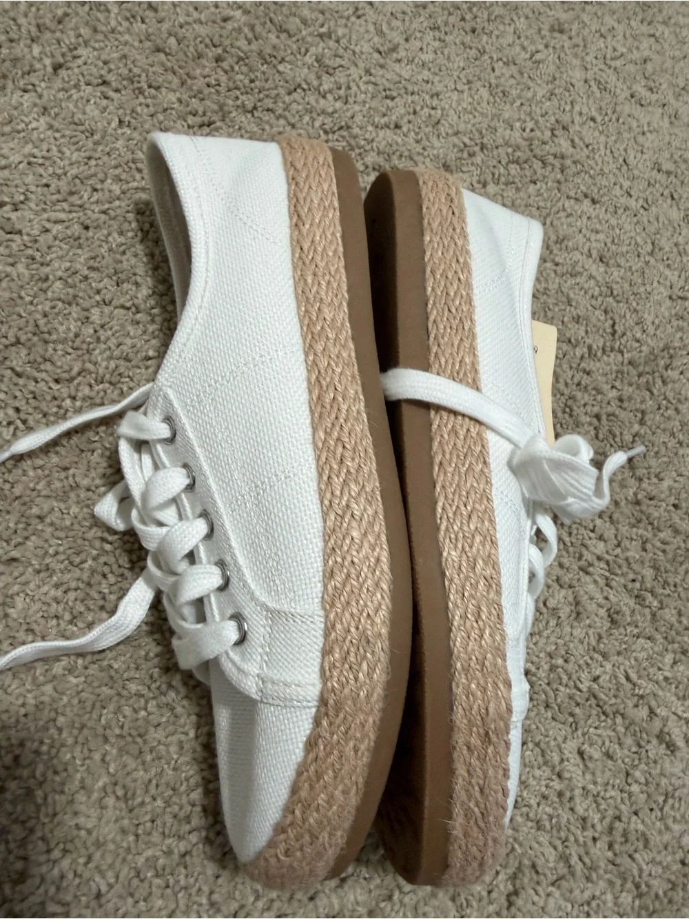 Tommy Bahama White Canvas Espadrille Sneakers with Rope Trim